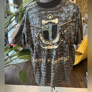Affliction type T-shirt with "Mobile Riverine I 3-60 Wild Ones" size XL